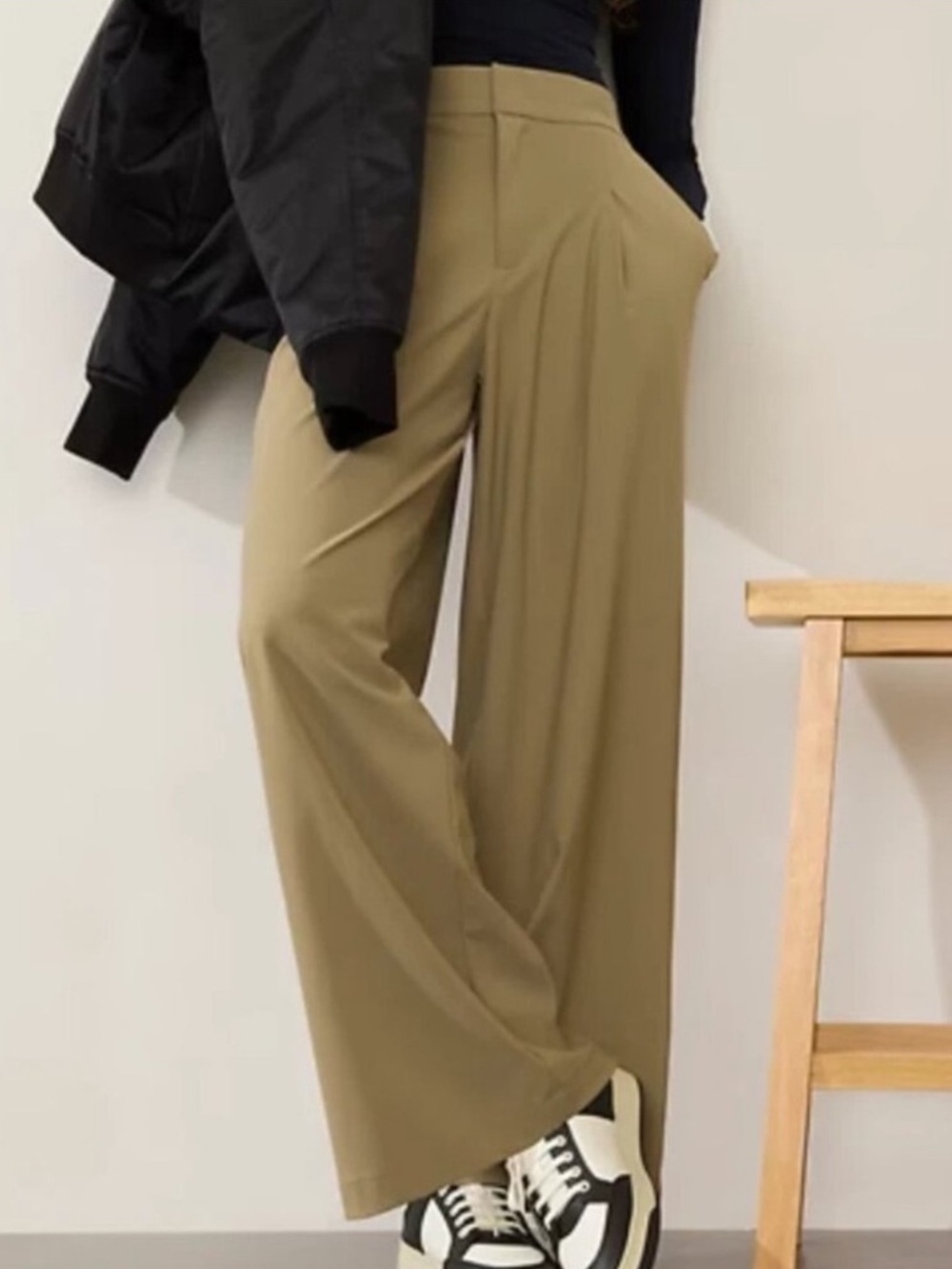 Athleta Pants Pinnacle High Rise Trouser Pleated Olive Branch Khaki 0P